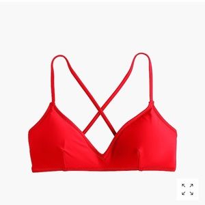 JCrew French Cross Bikini Top (RED)